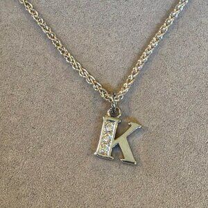 Sterling Silver Necklace with Letter K pendant
